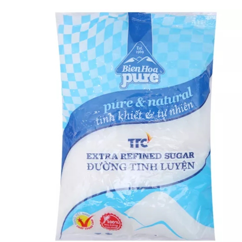 Đường  Cát Trắng Tinh Luyện Biên Hòa Pure  túi 500g Bao 40 túi